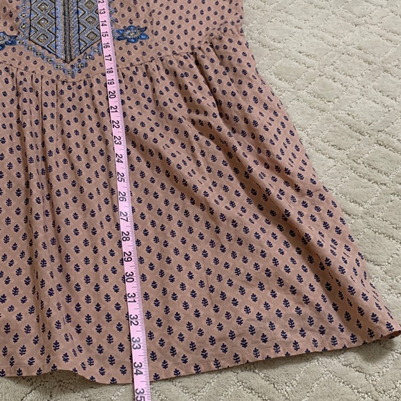 New Anthropologie Women’s Embroidered Mini Dress Blue Peach Coastal Cowgirl M - Picture 12 of 13